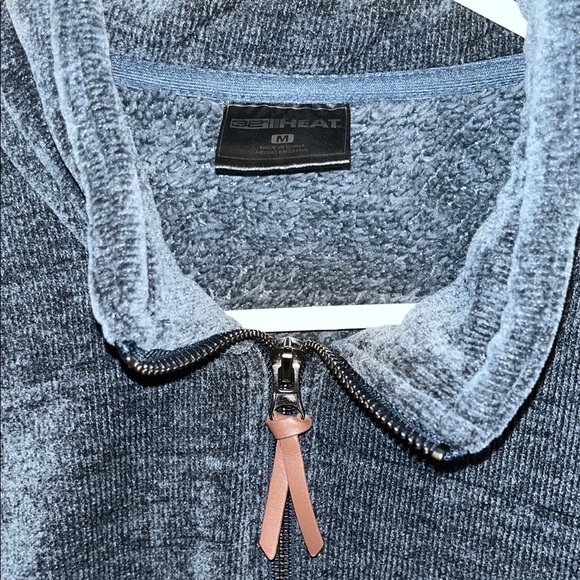 32 Degrees Heat Pullover Womens Medium Teal Quarter Zip Sherpa Fleece - Picture 2 of 3